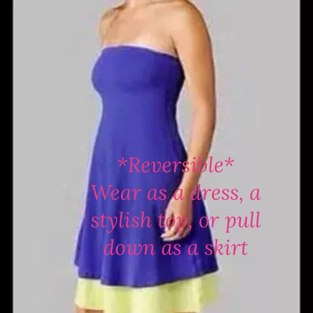 NWOT Lululemon Beat the Heat *Reversible in Blue/Green dress (Size 6)